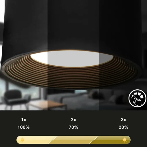 Briloner Lampe à pince LED rechargeable Tari, noir, CCT, variateur tactile, USB| Luminaires Led D'Intérieur