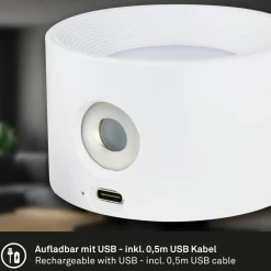 Briloner Lampe à pince LED rechargeable Tari, blanc, CCT, variateur tactile, USB| Luminaires Led D'Intérieur