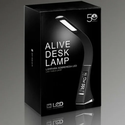 Schuller Valencia Lampe à poser LED Alive avec réveil, noire| Lampes À Poser Led|Lampes À Poser Et Lampes De Table