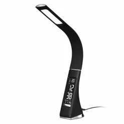Schuller Valencia Lampe à poser LED Alive avec réveil, noire| Lampes À Poser Led|Lampes À Poser Et Lampes De Table