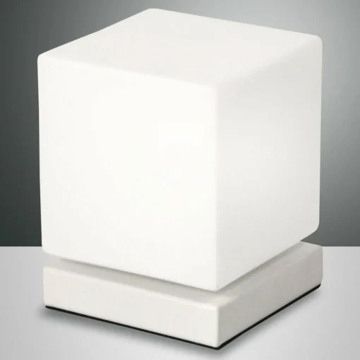 Fabas Luce Lampe à poser LED Brenta blanche avec variateur| Lampes À Poser Led|Lampes À Poser Et Lampes De Table
