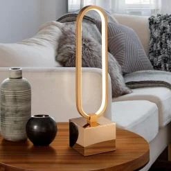 Schuller Valencia Lampe à poser LED Colette, beau design doré rosé| Lampes À Poser Led|Lampes À Poser Et Lampes De Table
