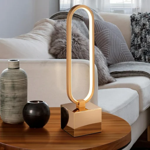 Schuller Valencia Lampe à poser LED Colette, beau design doré rosé| Lampes À Poser Led|Lampes À Poser Et Lampes De Table