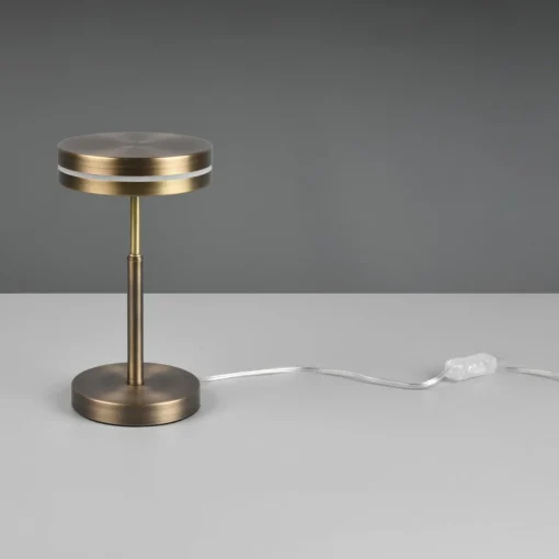 Trio Lighting Lampe à poser LED Franklin, laiton ancien| Lampes À Poser Led|Lampes À Poser Et Lampes De Table
