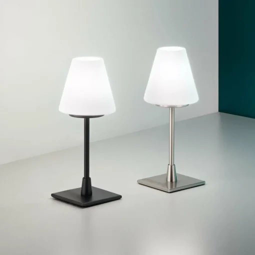 Fabas Luce Lampe à poser LED Lucy variateur tactile, chromée| Lampes À Poser Led|Lampes À Poser Et Lampes De Table