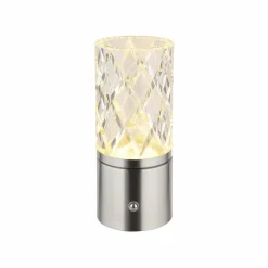 Globo Lampe à poser LED rechargeable Lunki, couleur nickel, hauteur 19 cm, CCT| Lampes À Poser Led|Lampes À Poser Et Lampes De Table