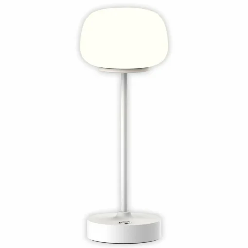 Näve Lampe à poser LED rechargeable Pina blanc hauteur 27,8 cm métal/verre Touch| Lampes À Poser Led|Lampes À Poser Et Lampes De Table