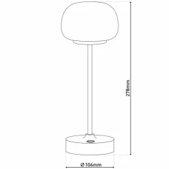 Näve Lampe à poser LED rechargeable Pina blanc hauteur 27,8 cm métal/verre Touch| Lampes À Poser Led|Lampes À Poser Et Lampes De Table
