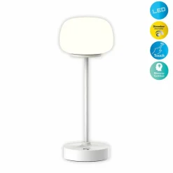 Näve Lampe à poser LED rechargeable Pina blanc hauteur 27,8 cm métal/verre Touch| Lampes À Poser Led|Lampes À Poser Et Lampes De Table
