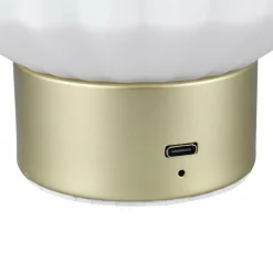 Reality Leuchten Lampe à poser LED rechargeable Lord, laiton/opale, hauteur 19,5 cm, verre| Lampes À Poser Led|Lampes À Poser Et Lampes De Table