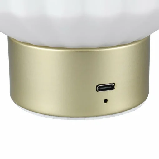 Reality Leuchten Lampe à poser LED rechargeable Lord, laiton/opale, hauteur 19,5 cm, verre| Lampes À Poser Led|Lampes À Poser Et Lampes De Table