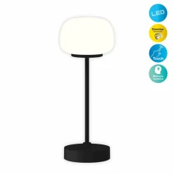 Näve Lampe à poser LED rechargeable Pina noire 27,8 cm Métal/Verre Touch| Lampes À Poser Led|Lampes À Poser Et Lampes De Table
