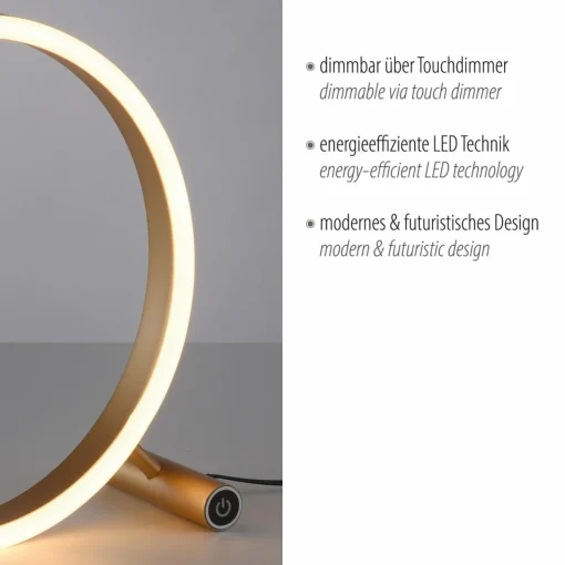 JUST LIGHT. Lampe à poser LED Ritus, laiton mat| Lampes À Poser Led|Lampes À Poser Et Lampes De Table