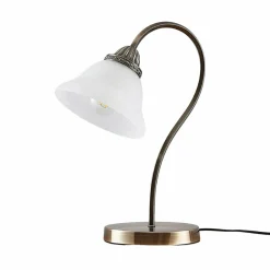 Lindby Lampe à poser Mialina, verre, métal, blanc albâtre, 42 cm| Lampes À Poser Led|Lampes À Poser Et Lampes De Table
