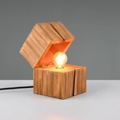 Trio Lighting Lampe à poser Treasure, naturel, bois, pliable| Lampes À Poser Led|Lampes À Poser Et Lampes De Table
