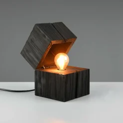 Trio Lighting Lampe à poser Treasure, noir, bois, pliable| Lampes À Poser Led|Lampes À Poser Et Lampes De Table