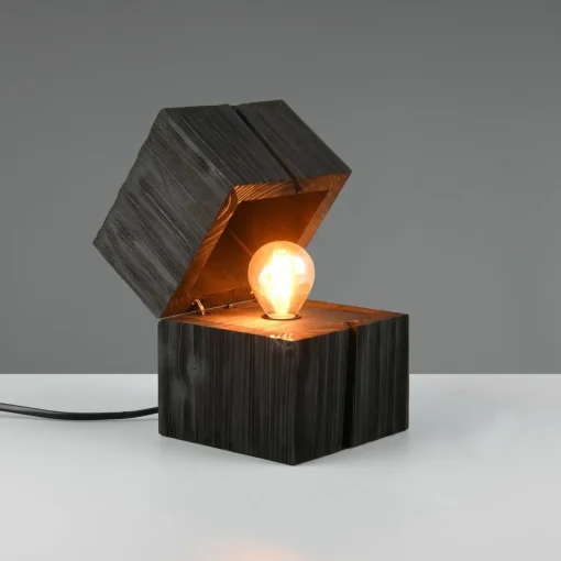 Trio Lighting Lampe à poser Treasure, noir, bois, pliable| Lampes À Poser Led|Lampes À Poser Et Lampes De Table
