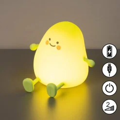 FH Lighting Lampe de chevet LED à accu Mango, blanc, minuterie, intensité variable| Lampes À Poser Led|Lampes À Poser Et Lampes De Table