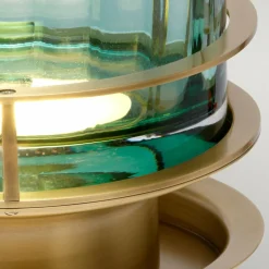 Quintiesse Lampe de table Arno, verte/laiton ancien| Lampes À Poser Led|Lampes À Poser Et Lampes De Table