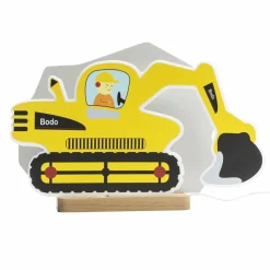 Elobra Lampe de table LED Bagger, jaune, 20 cm, intensité variable, bois/acrylique| Lampes À Poser Led|Lampes À Poser Et Lampes De Table