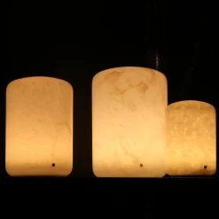 Carpyen Lampe de table LED Capsule en Alabaster hauteur 19,5cm| Lampes À Poser Led|Lampes À Poser Et Lampes De Table