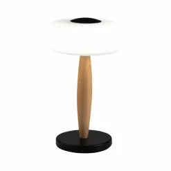 Fabas Luce Lampe de table LED Elea, noir, hauteur 29 cm, verre, bois| Lampes À Poser Led|Lampes À Poser Et Lampes De Table