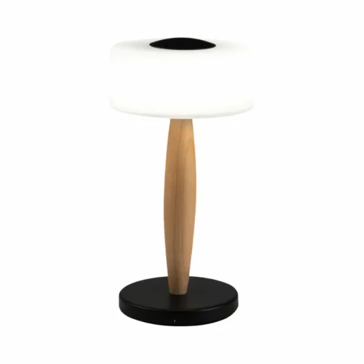 Fabas Luce Lampe de table LED Elea, noir, hauteur 29 cm, verre, bois| Lampes À Poser Led|Lampes À Poser Et Lampes De Table