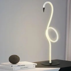 Elstead Lampe de table LED Flamingo, blanc, métal, hauteur 50 cm| Lampes À Poser Led|Lampes À Poser Et Lampes De Table