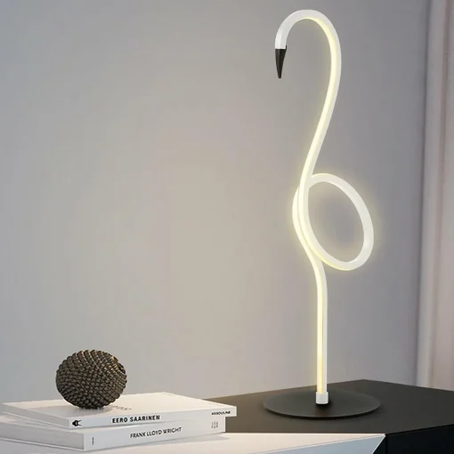Elstead Lampe de table LED Flamingo, blanc, métal, hauteur 50 cm| Lampes À Poser Led|Lampes À Poser Et Lampes De Table