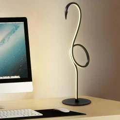 Elstead Lampe de table LED Flamingo, noir, métal, hauteur 50 cm| Lampes À Poser Led|Lampes À Poser Et Lampes De Table
