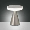 Fabas Luce Lampe de table LED Neutra, hauteur 20 cm, nickel, variateur d'intensité| Lampes À Poser Led|Lampes À Poser Et Lampes De Table