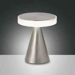 Fabas Luce Lampe de table LED Neutra, hauteur 20 cm, nickel, variateur d'intensité| Lampes À Poser Led|Lampes À Poser Et Lampes De Table