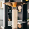 Carpyen Lampe de table LED Rebound, travertin, cuir brun| Lampes À Poser Led|Lampes À Poser Et Lampes De Table