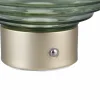 Reality Leuchten Lampe de table LED rechargeable Earl, laiton/vert, hauteur 14,5 cm, verre| Lampes À Poser Led|Lampes À Poser Et Lampes De Table