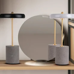 Näve Lampe de table LED Seta, batterie, ciment, gris| Lampes À Poser Led|Lampes À Poser Et Lampes De Table