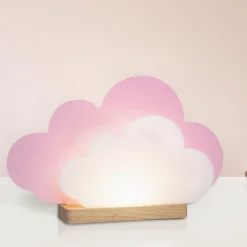 Elobra Lampe de table LED Wölkchen, rose, bois, 3000 K, intensité variable| Lampes À Poser Led|Lampes À Poser Et Lampes De Table