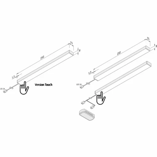 Hera Lampe meuble LED Add-On Mini Touchdim x3 4 000K| Luminaires Led D'Intérieur