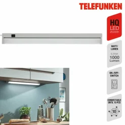Telefunken Lampe meuble LED Hestia 4 000 K 1 000 lm titane| Luminaires Led D'Intérieur