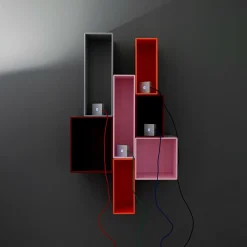 TECNOLUMEN Lampe multi-usages Square avec LED et câble rouge| Lampes À Poser Led|Lampes À Poser Et Lampes De Table