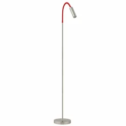 Busch Lampe pied LED Rocco, nickel mat bras flex rouge| Lampadaires Led|Lampadaires