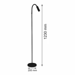 Busch Lampe pied LED Rocco, nickel mat bras flex rouge| Lampadaires Led|Lampadaires