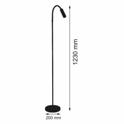 Busch Lampe pied LED Rocco, nickel mat bras flex noir| Lampadaires Led|Lampadaires