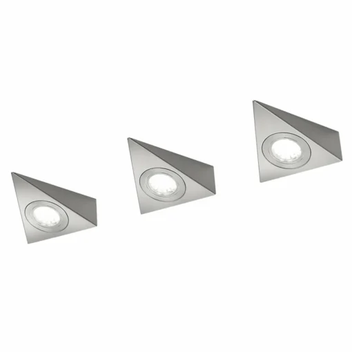 Trio Lighting Lampe sous meuble LED Ecco lot de 3, nickel mat| Luminaires Led D'Intérieur