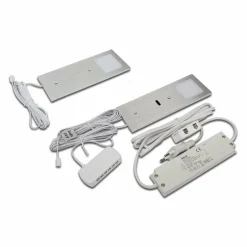 Hera Lampe sous meuble LED Eco-Pad F par 2, 3000K alu| Luminaires Led D'Intérieur