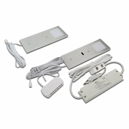 Hera Lampe sous meuble LED Eco-Pad F par 2, 3000K alu| Luminaires Led D'Intérieur