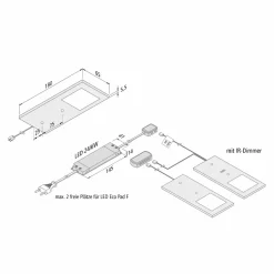 Hera Lampe sous meuble LED Eco-Pad F par 2, 4000K noir| Luminaires Led D'Intérieur