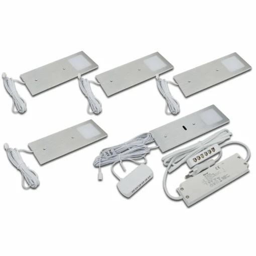 Hera Lampe sous meuble LED Eco-Pad F par 5, 3000K alu| Luminaires Led D'Intérieur