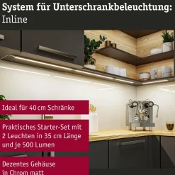 Paulmann Lampe sous meuble LED Inline de , set de démarrage de 2 pièces, 830| Luminaires Led D'Intérieur