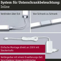 Paulmann Lampe sous meuble LED Inline de , set de démarrage de 2 pièces, 830| Luminaires Led D'Intérieur