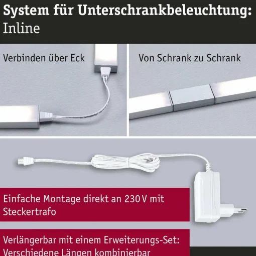 Paulmann Lampe sous meuble LED Inline de , set de démarrage de 2 pièces, 830| Luminaires Led D'Intérieur